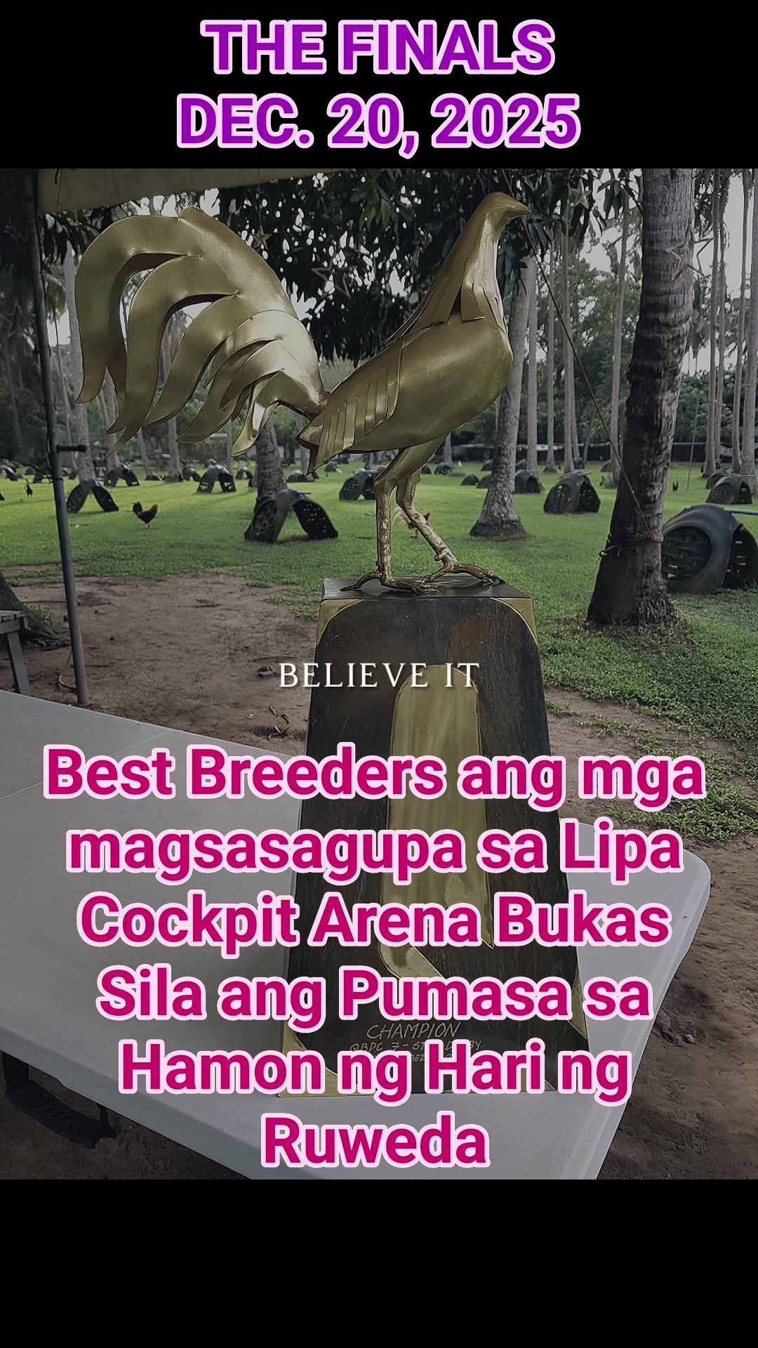 Ang magagaling na breeders ang nagkita kita sa Finals sa Lipa Arena ...