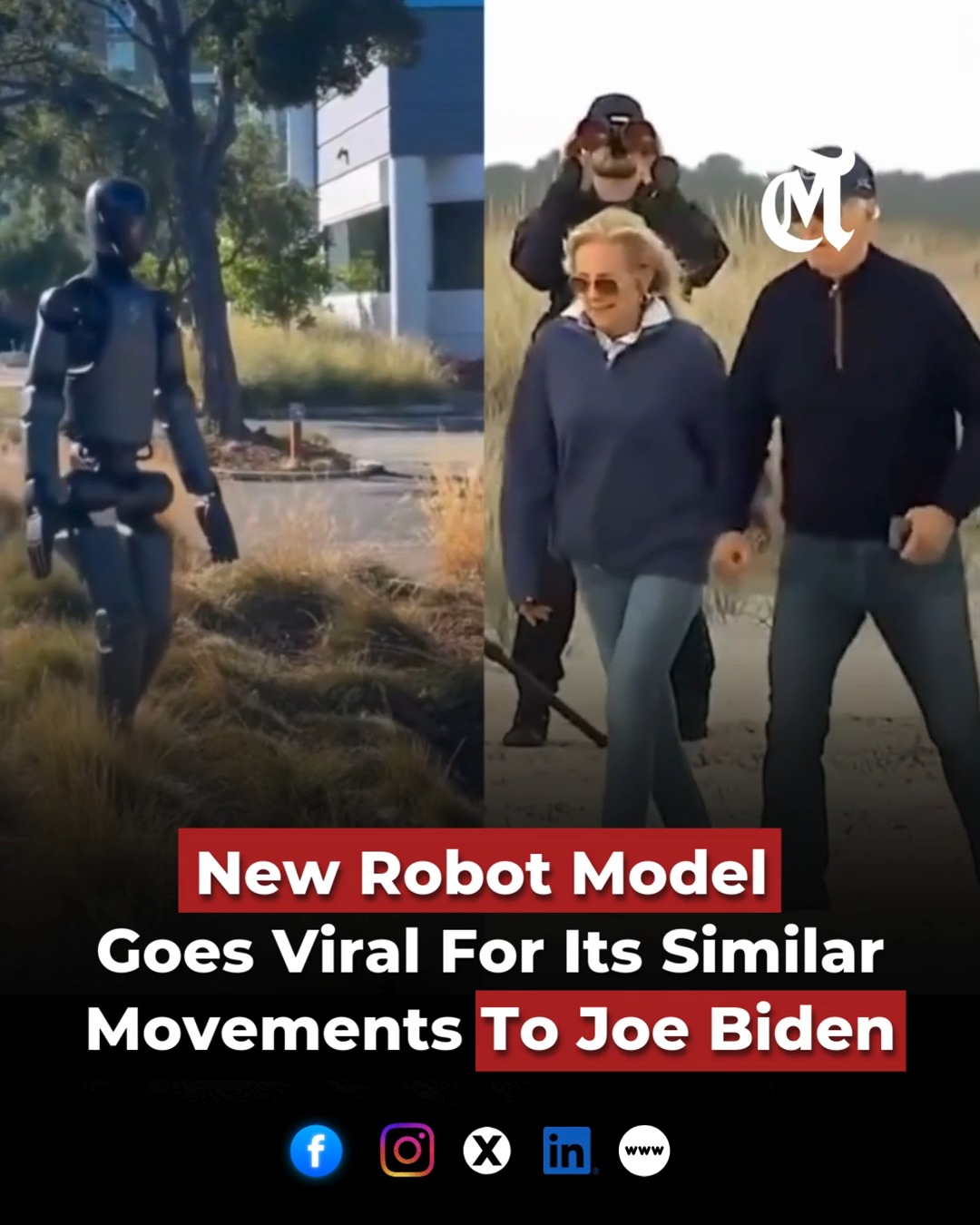A company released footage showing a new humanoid robot model walking ...