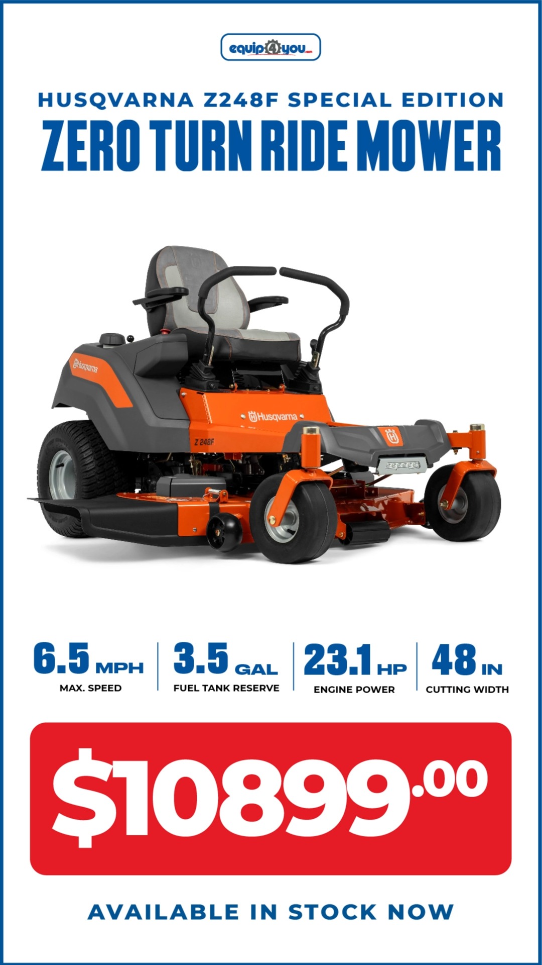 Hit the grass running with the Husqvarna Z248 F Special Edition Zero ...