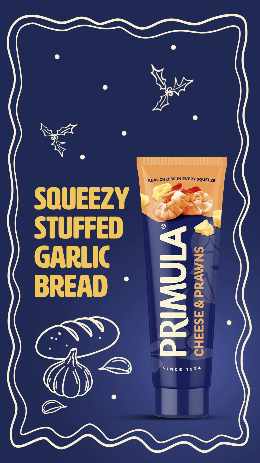 Next on the Squeezy Friendsmas menu is our Squeezy Stuffed Garlic Bread ...