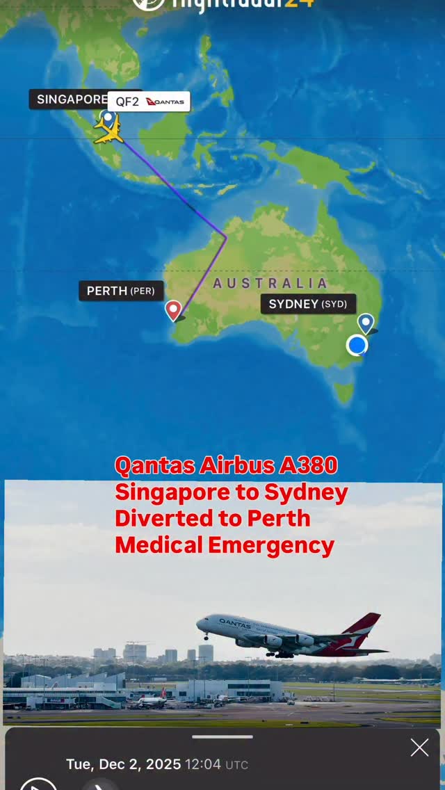 Qantas Airways Airbus A380 flight QF2 from London to Sydney via ...