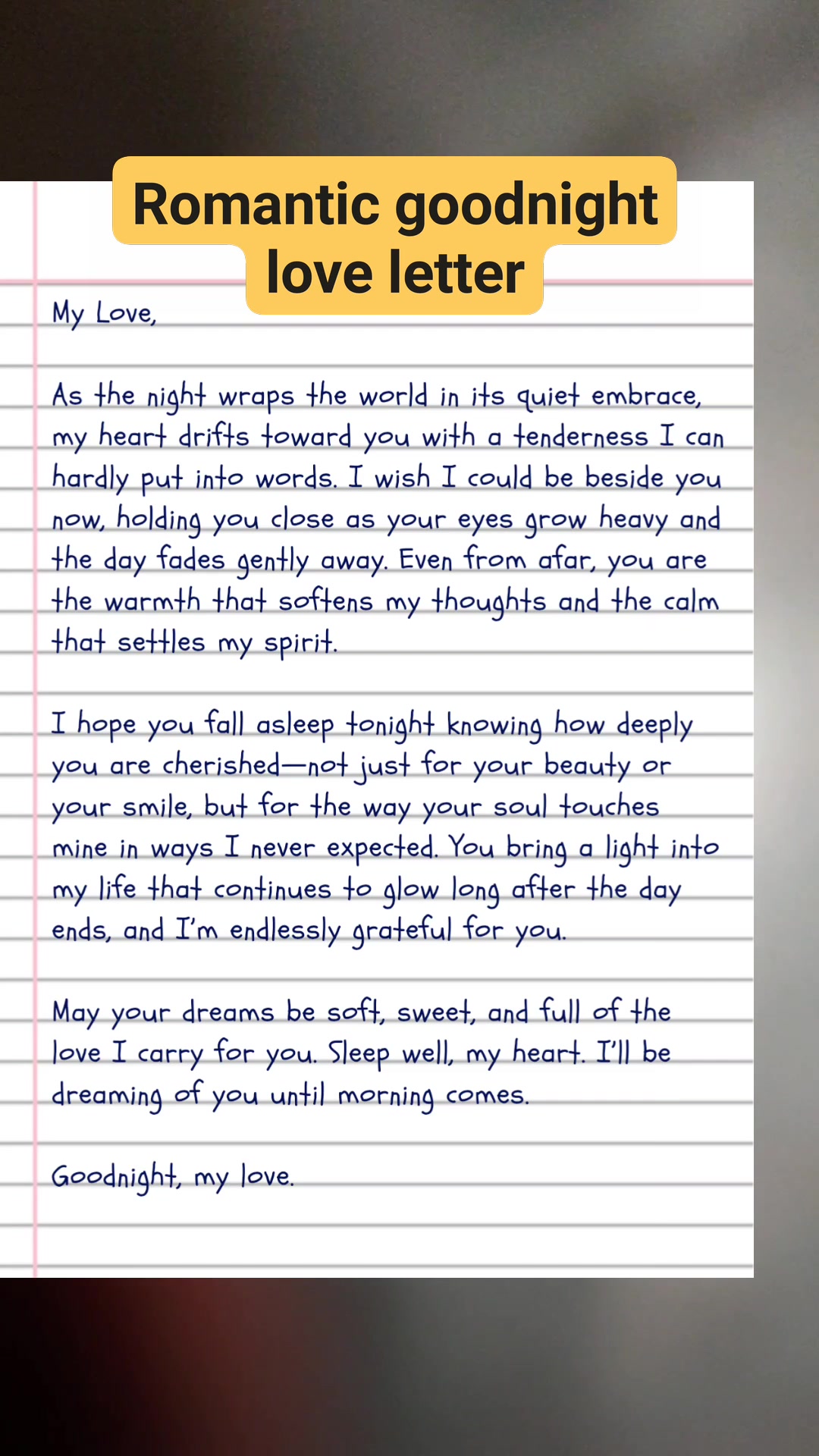 Goodnight love letter writing idea part_9 #loveletters #goodnight ...