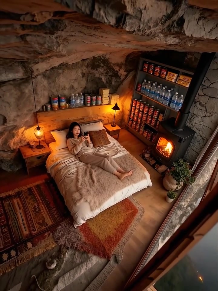 Deep inside a quiet cave, warmth lives. Soft blankets, glowing lanterns ...
