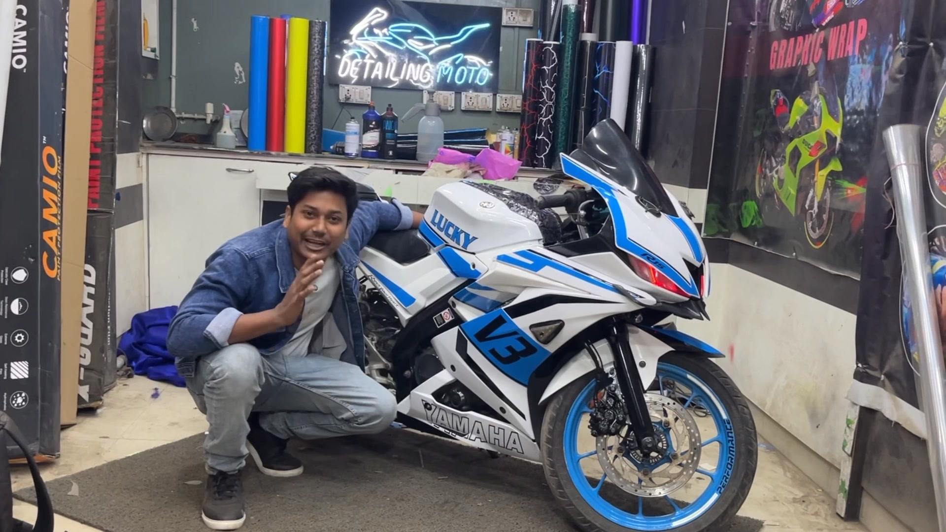 Yamaha R15 V3 Wrap & Bike restoration 😱💥 || The Offbeat Guy #everyoneシ゚ ...