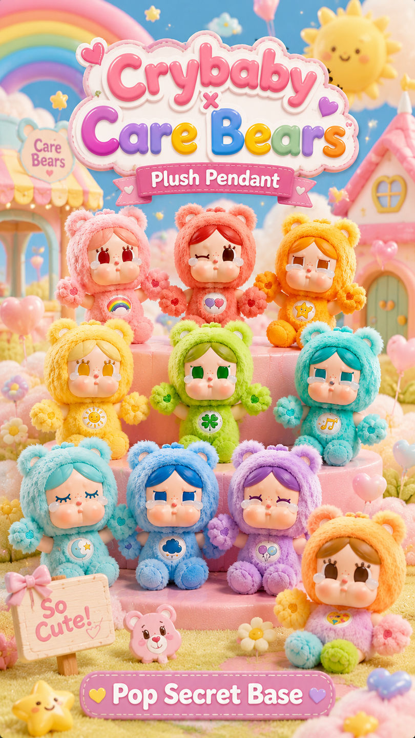 🧸🌈 Crybaby x Care Bears Plush Pendant is seriously too cute