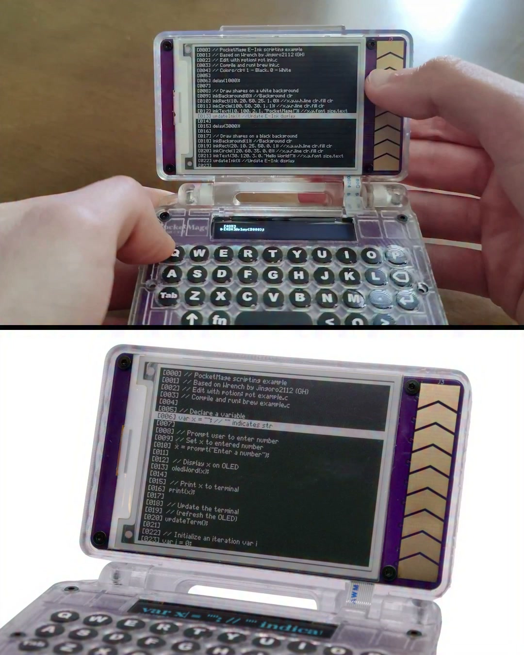 マーメイド PocketMage is a cyberdeck-style computer built for