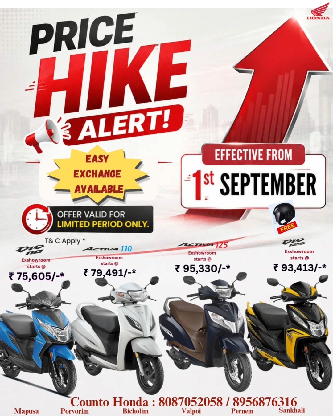 🚨 PRICE HIKE ALERT! 🚨 Planning to buy your dream Honda