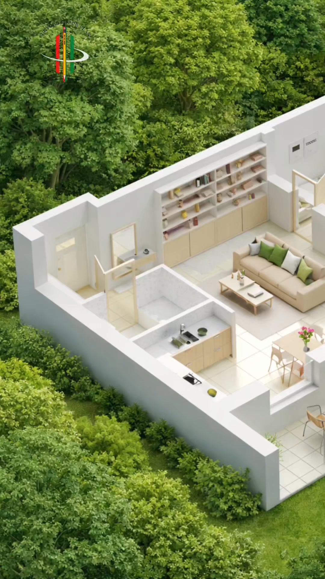 Modern One Bedroom 3D Floor Plan | Smart Apartment Layout Idea Explore ...