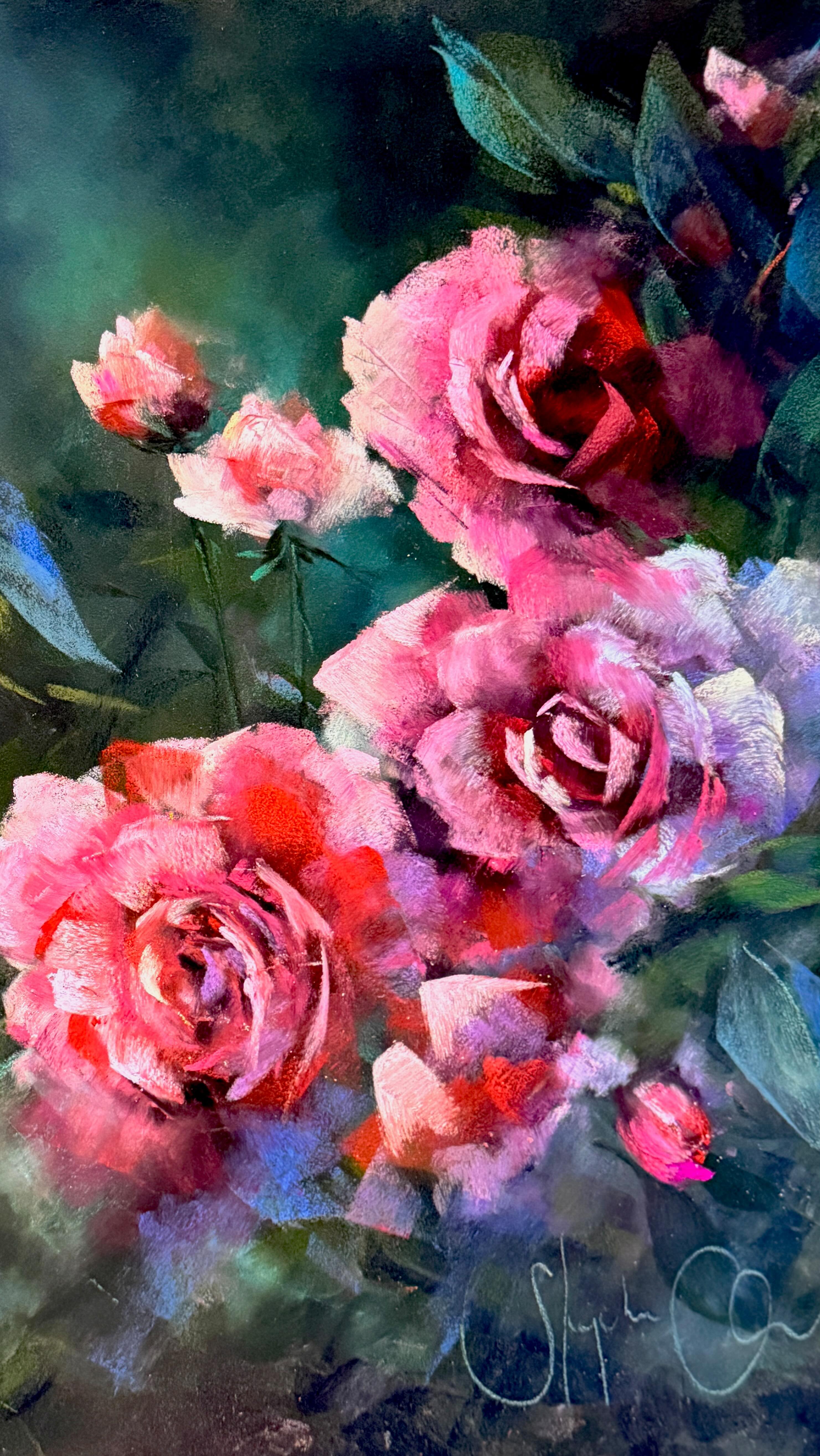 Painted by the sea today… Loose roses, soft pastels, salty air. Just ...