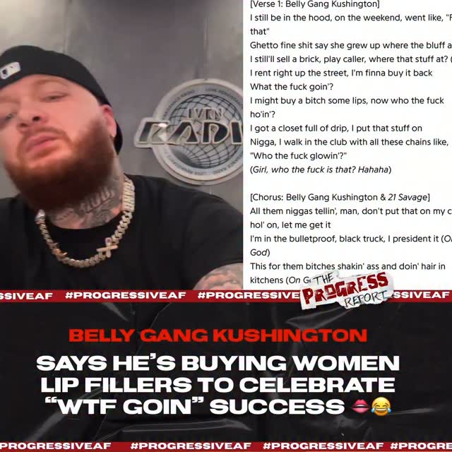 c dripping from guys lip Belly Gang Kushington Buying Women Fillers After 