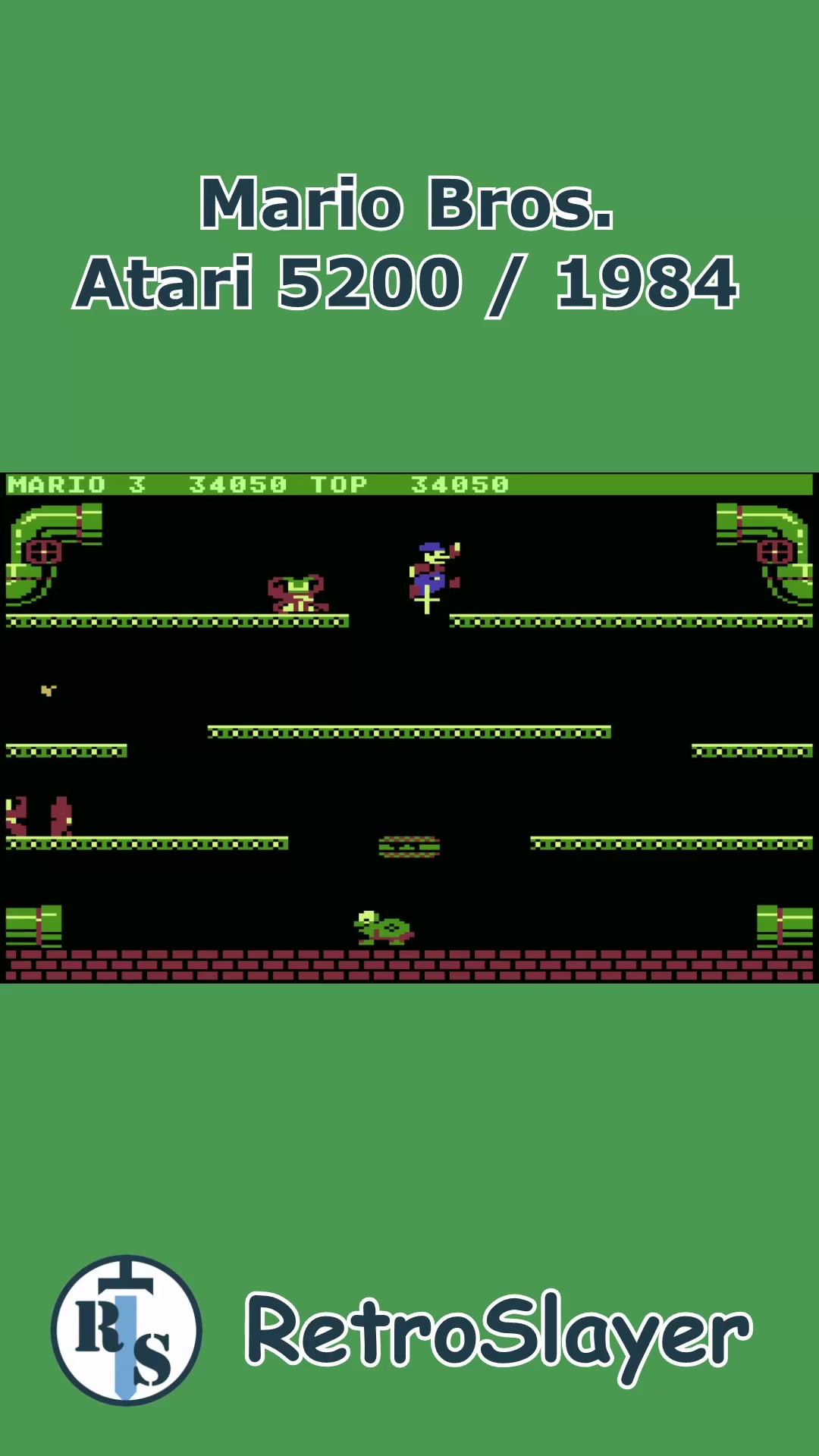 Mario Bros. - Atari 2600 (1983) Taking out crabs while dodging
