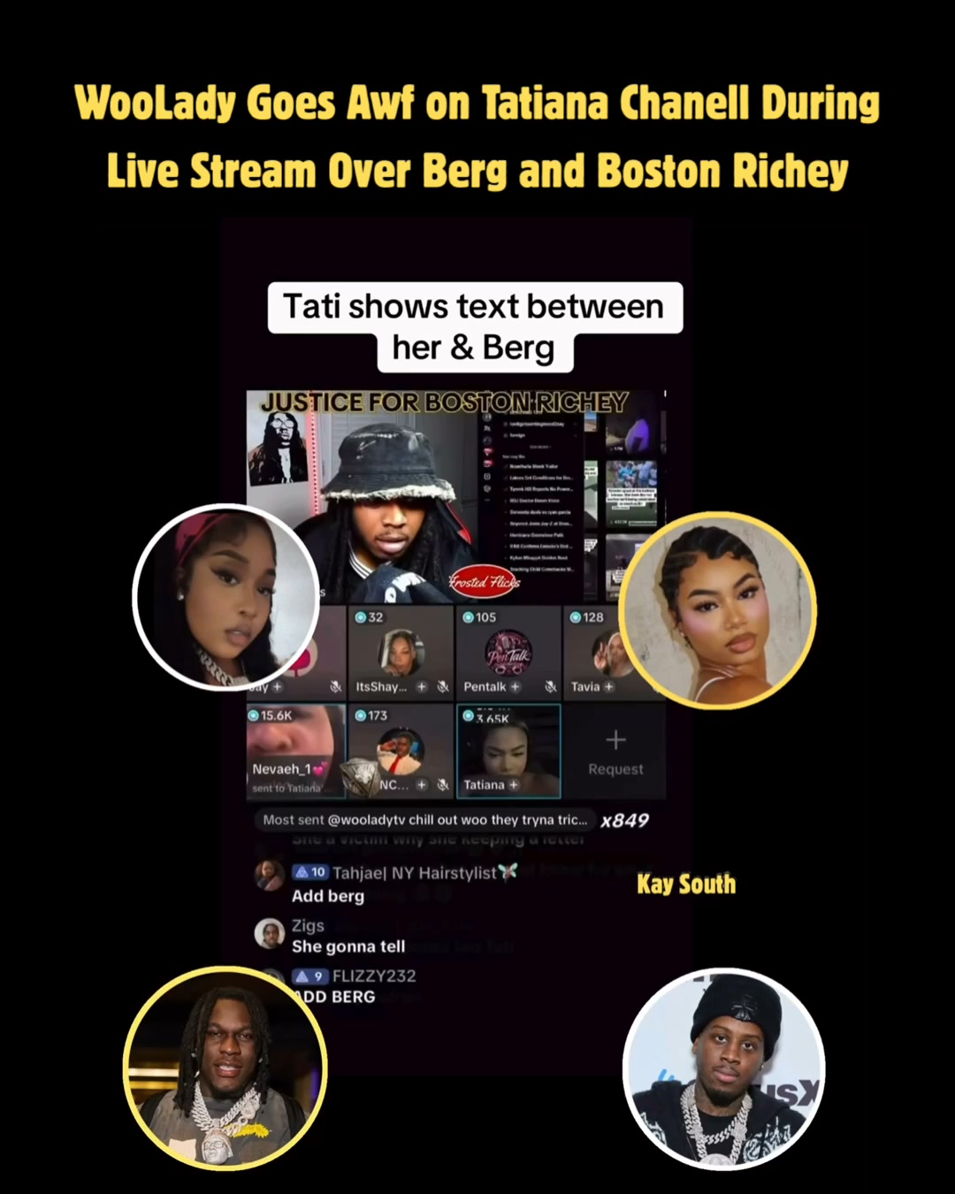 WooLady goes off on #TatianaChanell over Berg and #BostonRichey