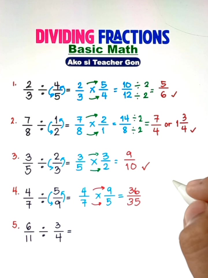 Dividing Fractions‼️ #fractions #basicmath #mathematics
