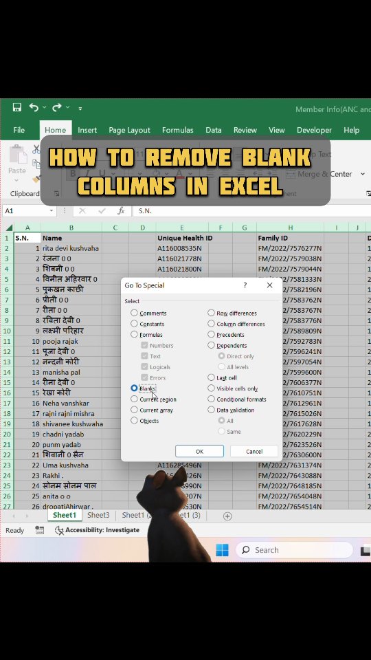 Stop Deleting Columns One by One! 🛑 Excel Hack: Delete 100+ Blank ...