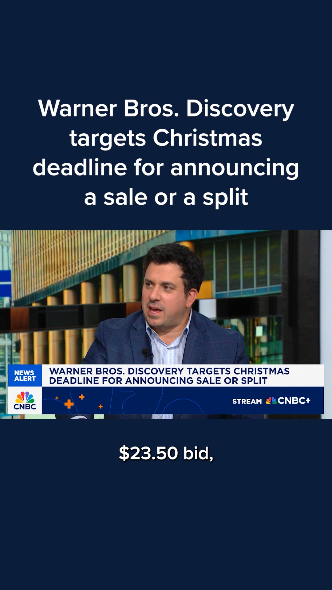 WBD is openly for sale and intends to publicly announce its plans ...