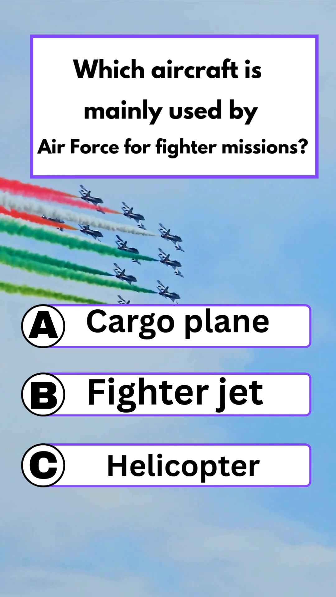 Which aircraft is mainly used by air force for fighter mission?? This ...