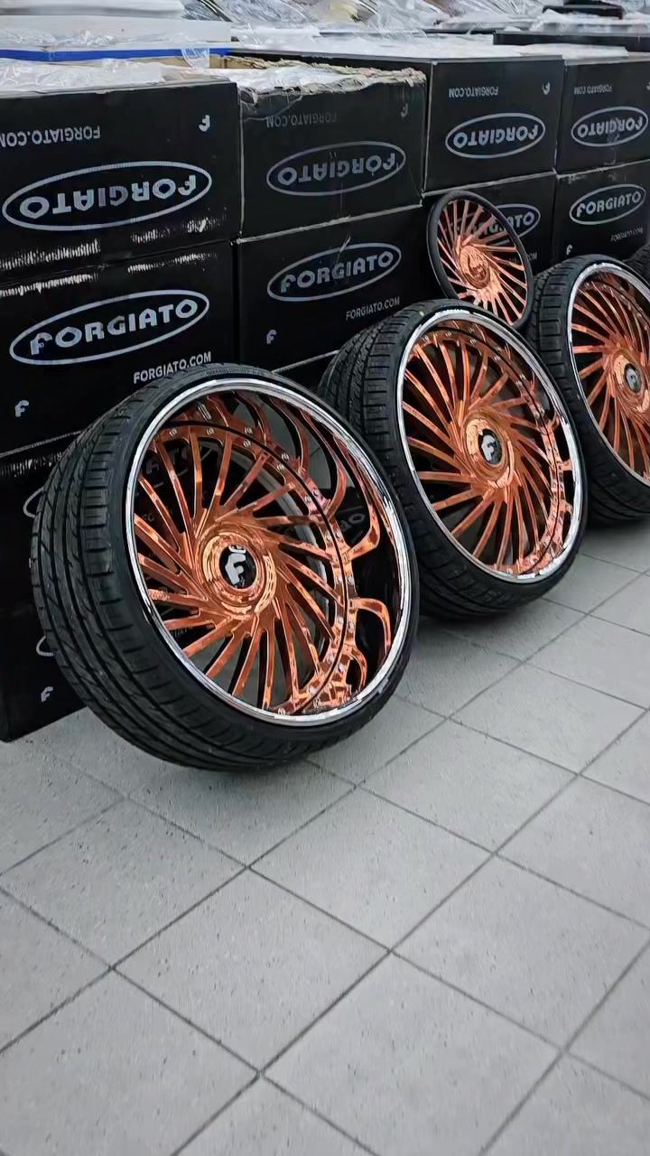 24s forgiato 7inch rear lips Ventoso Polished Rose Gold BigCap 3-piece ...