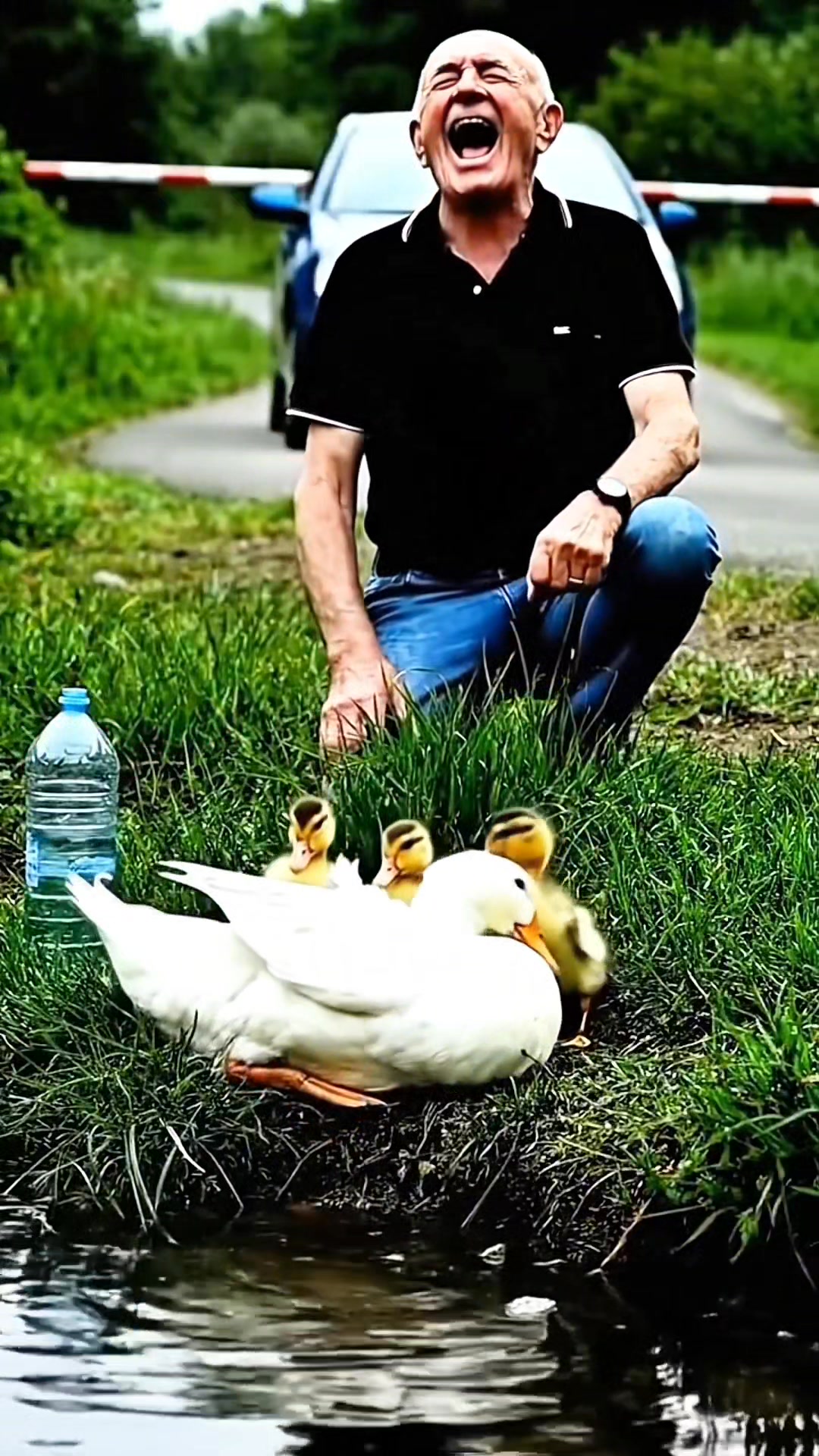 By the Side of the Road, an Old Man Saved a Duck and Her Chicks 🛣️🦆 ️ # ...