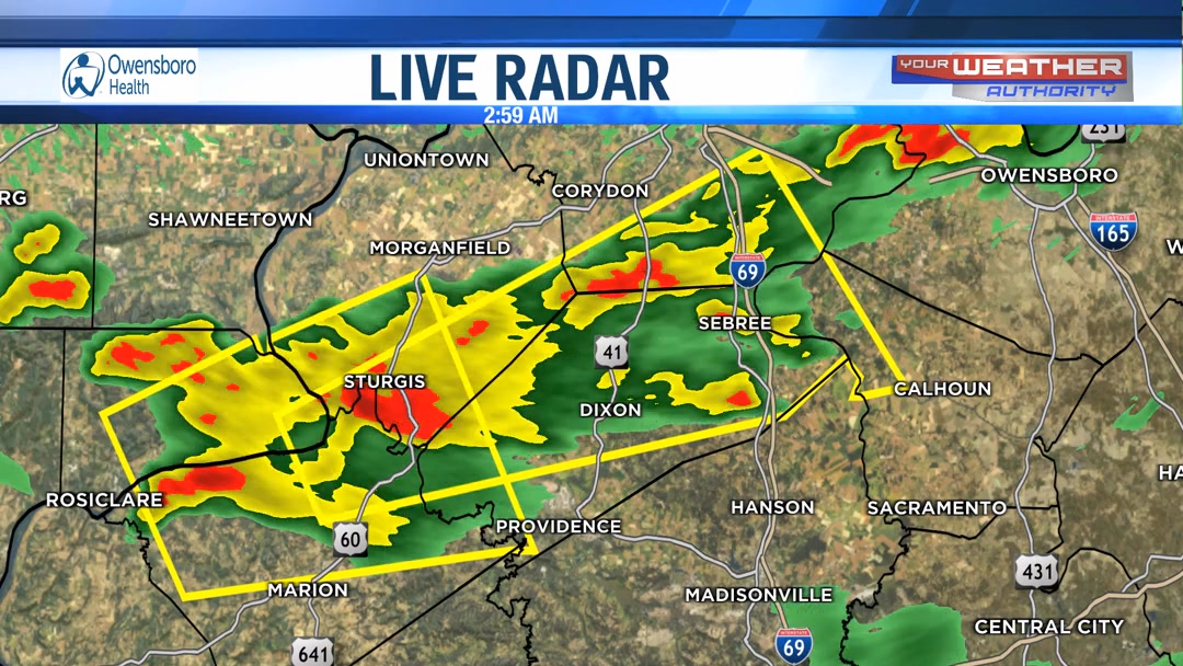 A Severe Thunderstorm Warning has been issued for Webster, Union ...
