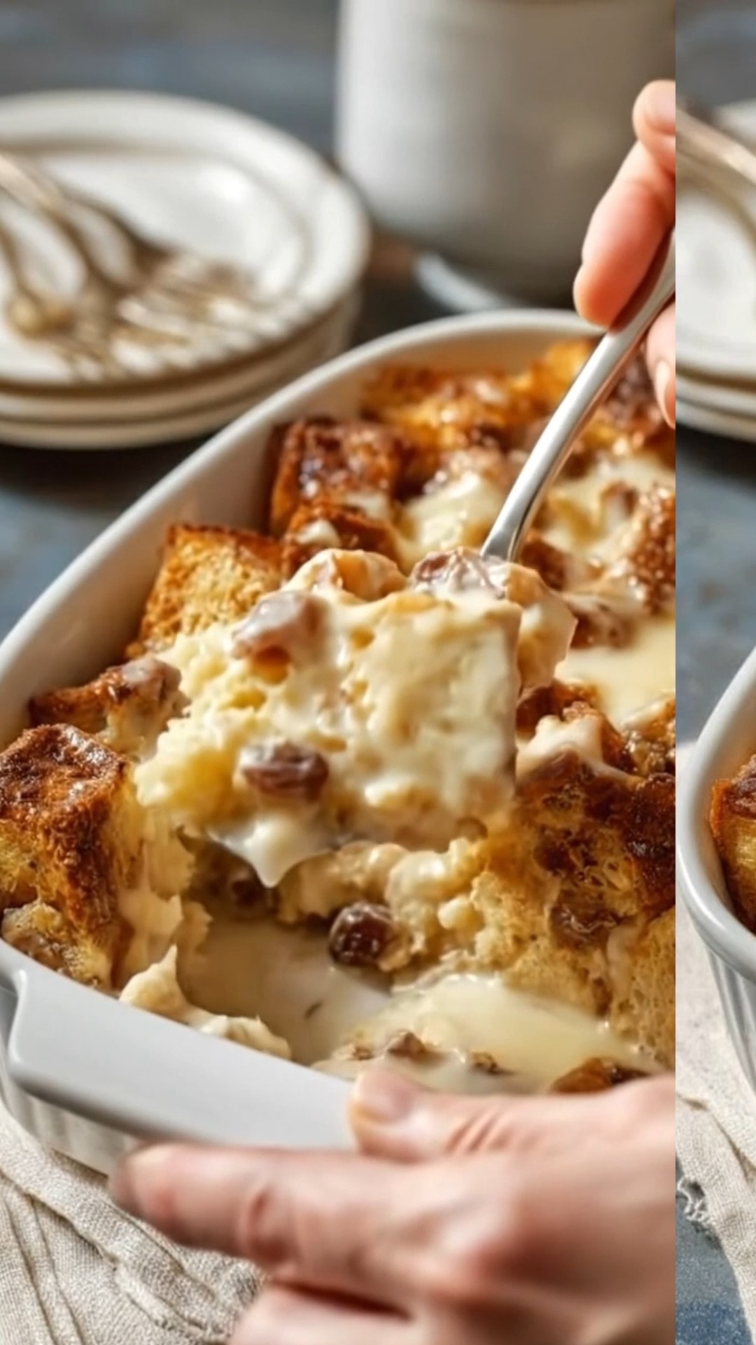 Sugar-Free Old-Fashioned Bread Pudding with Vanilla Sauce Warm, cozy ...