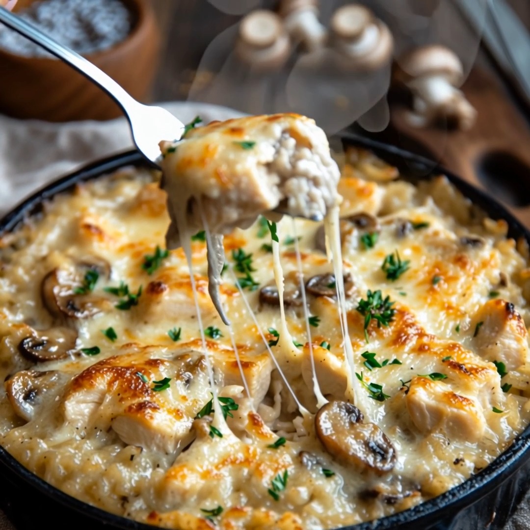 Gratin de Riz au Poulet et aux Champignons Ingrédients 👇👇 | Recette ...