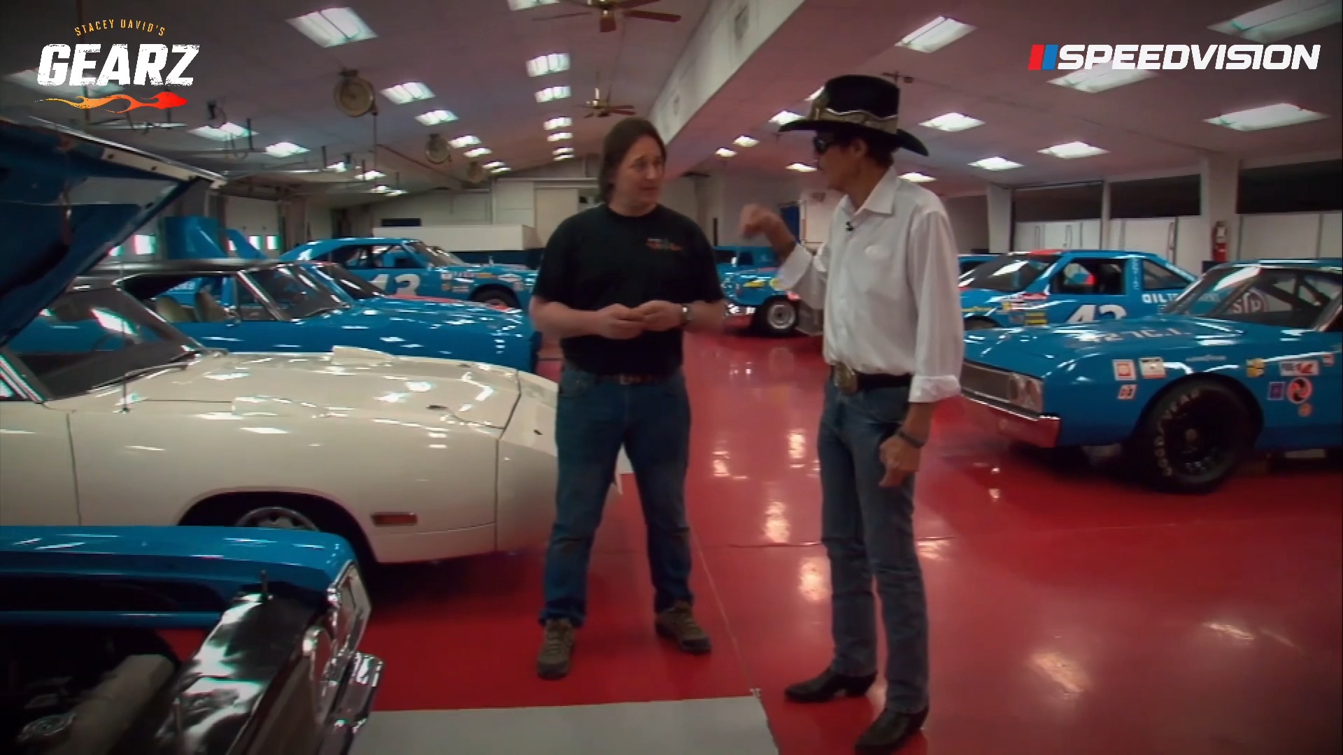 Stacey David gets a tour of the Petty Garage from The King himself ...