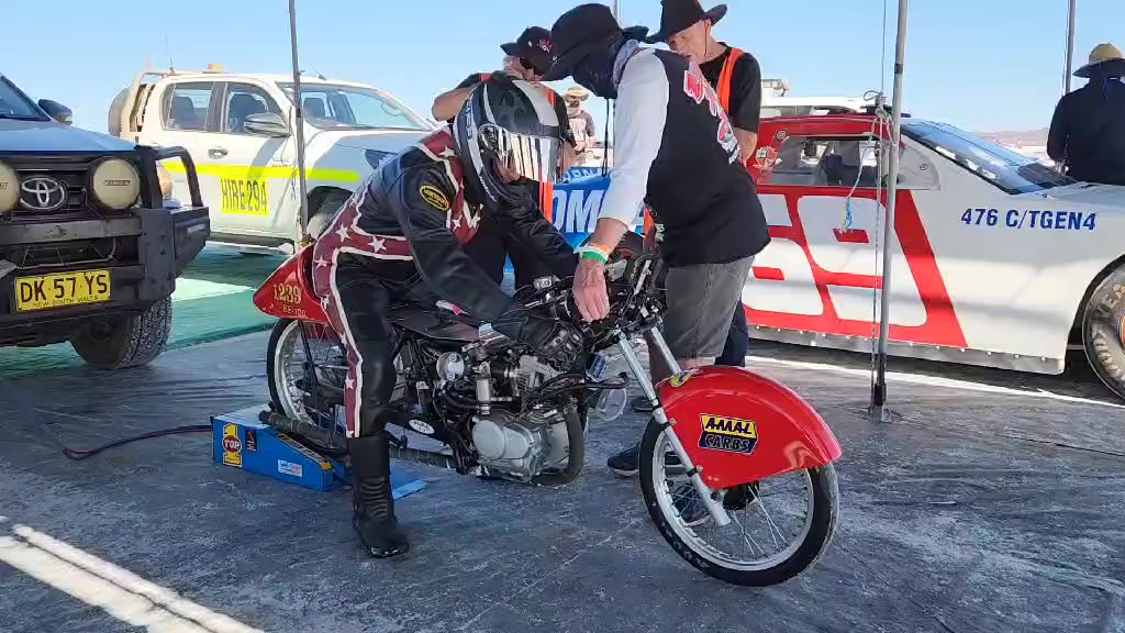 Mitch Afflick on the supercharged 100cc unfaired at Australian Speed ...