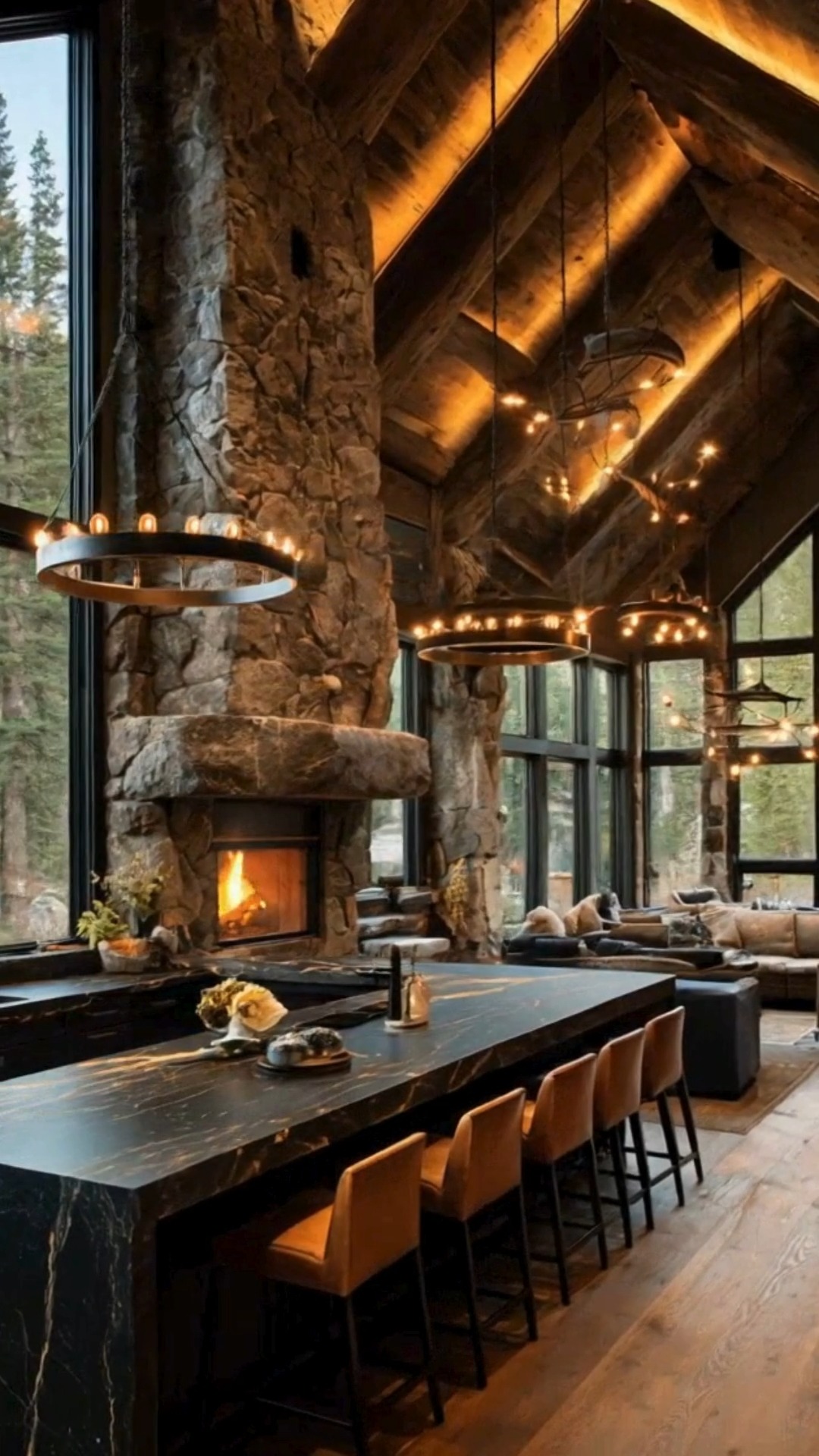 Ultimate Rustic Luxe Lodge Vibes 🔥🏔️ Interior Dreams - This jaw ...
