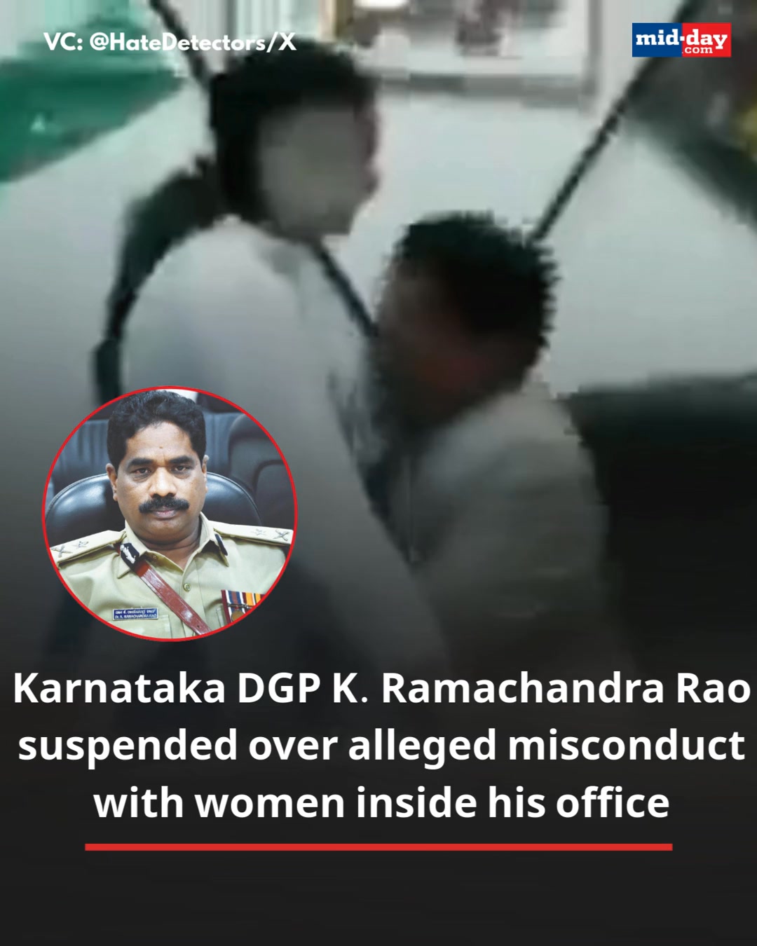 Hours after a video surfaced allegedly showing Karnataka DGP K ...