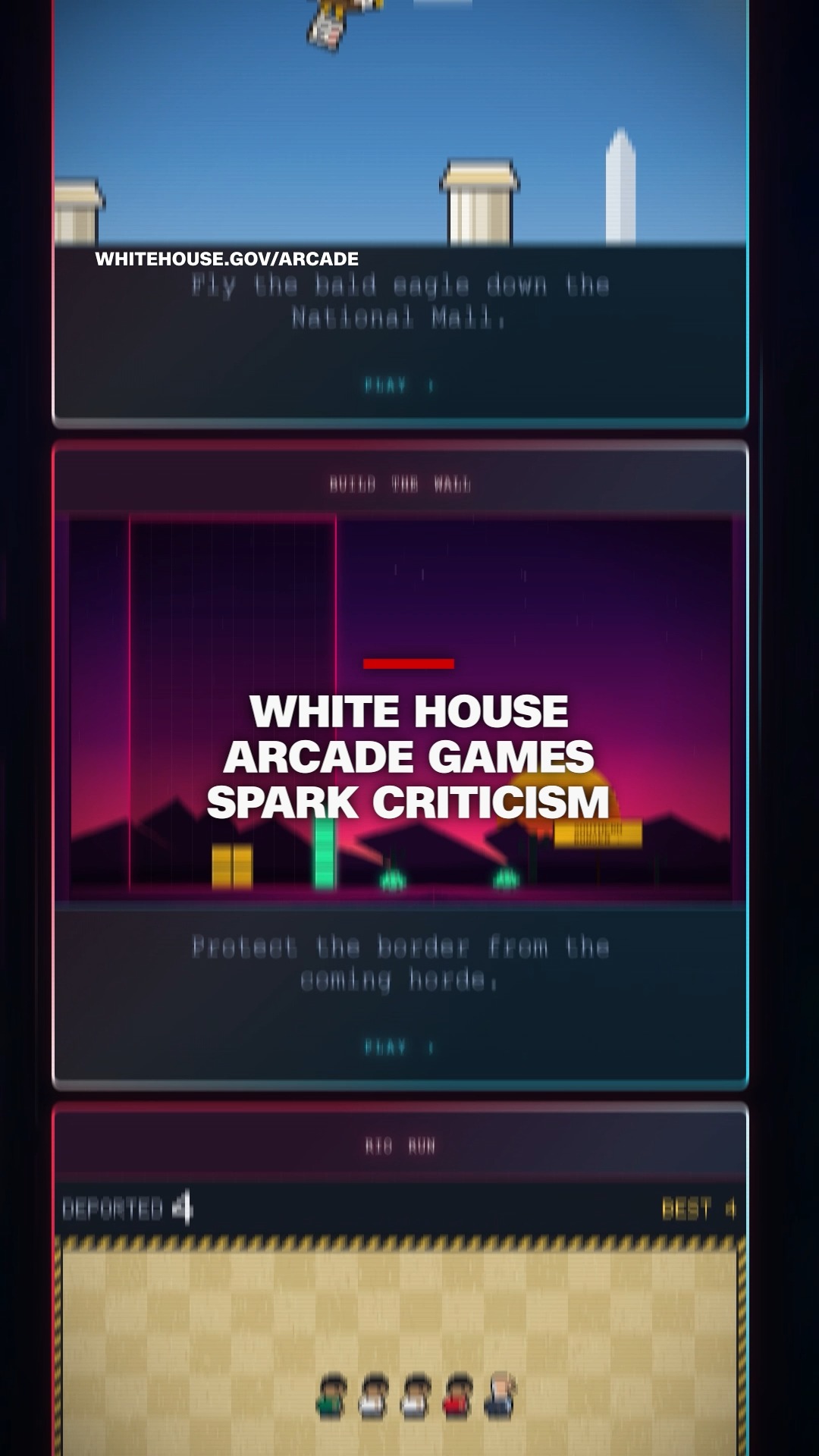 The Trump administration launched a series of arcade-style games
