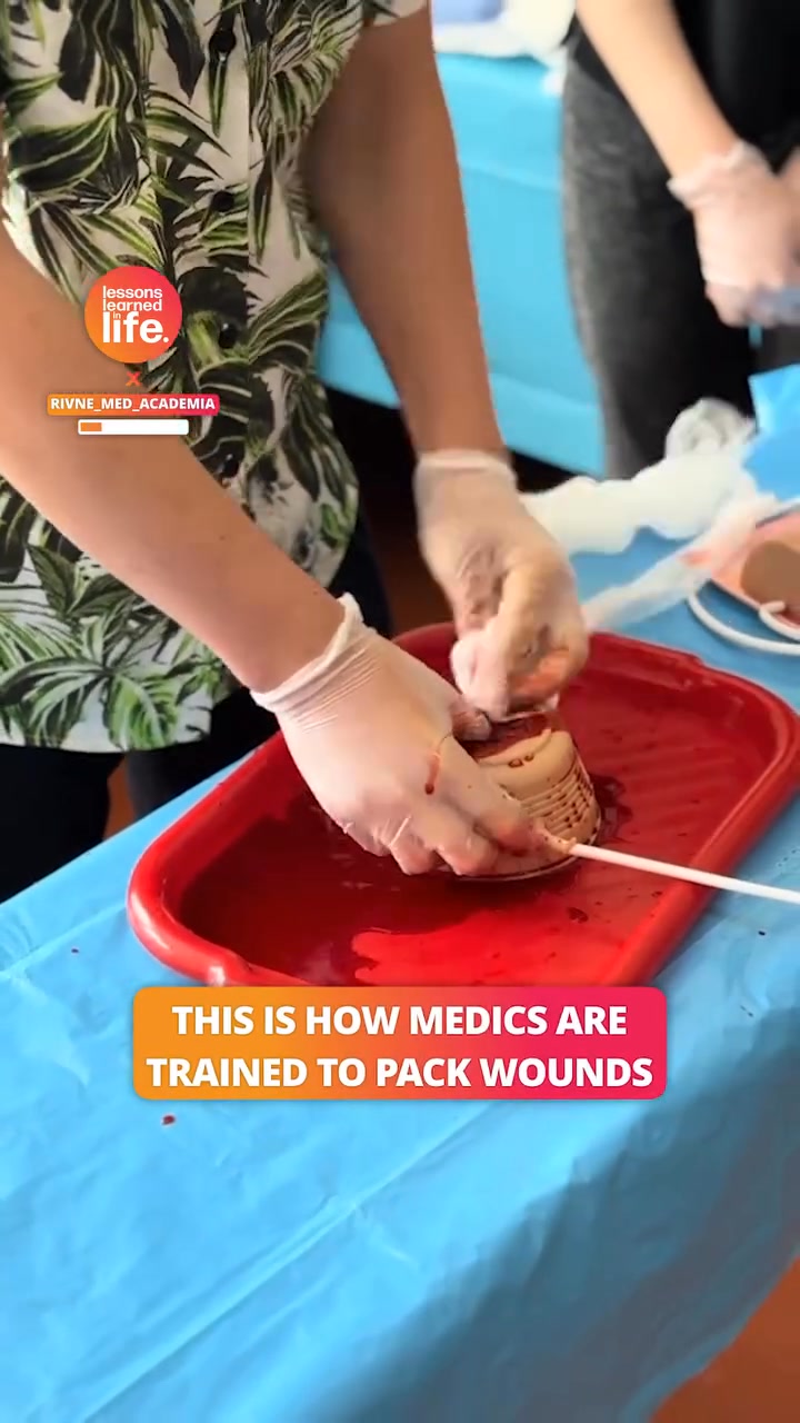 Wound-packing training is so intense 😳🩸rivne_med_academia #medical # ...