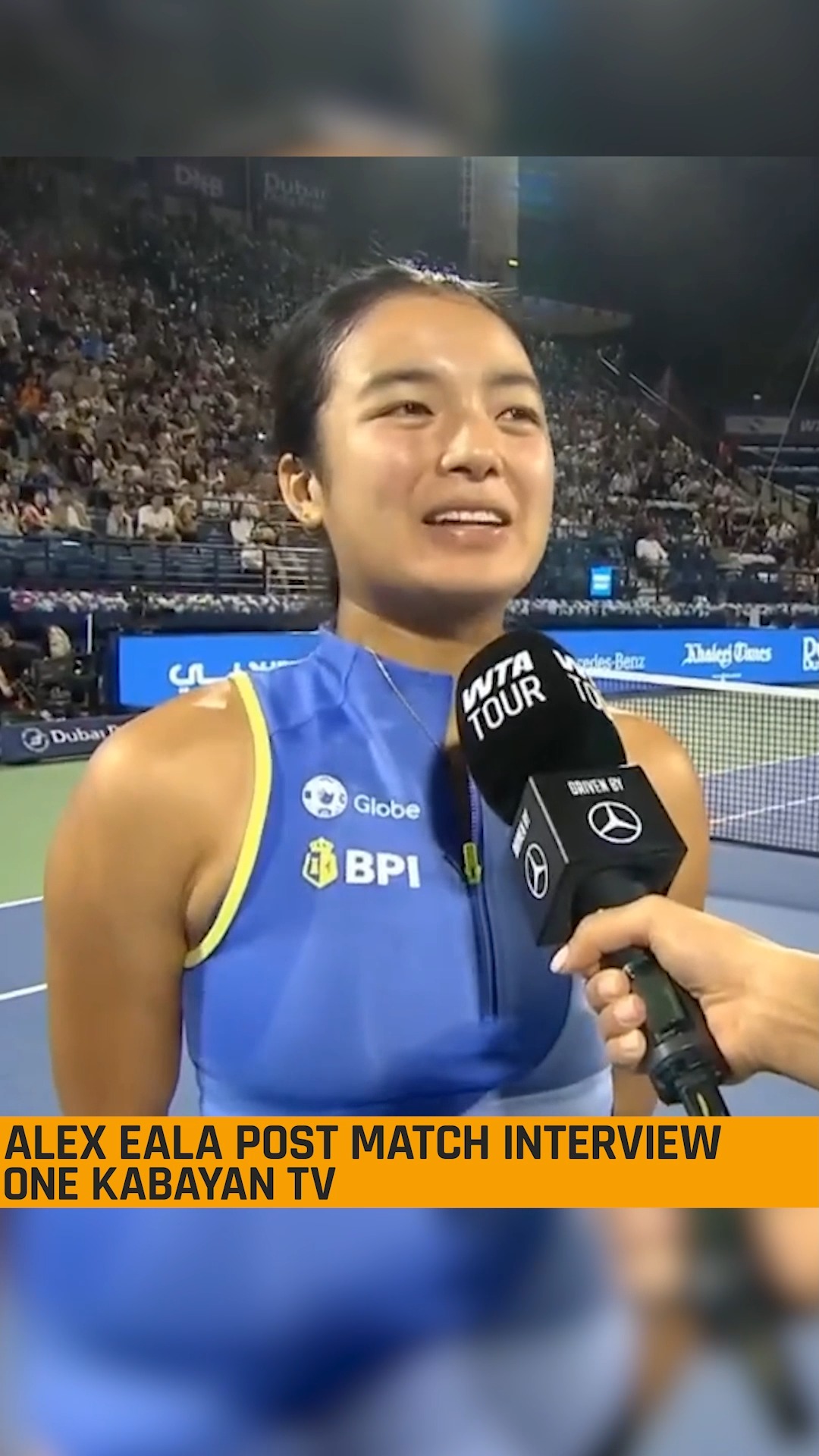 Alex Eala post match interview at the Dubai Tennis Championships ...