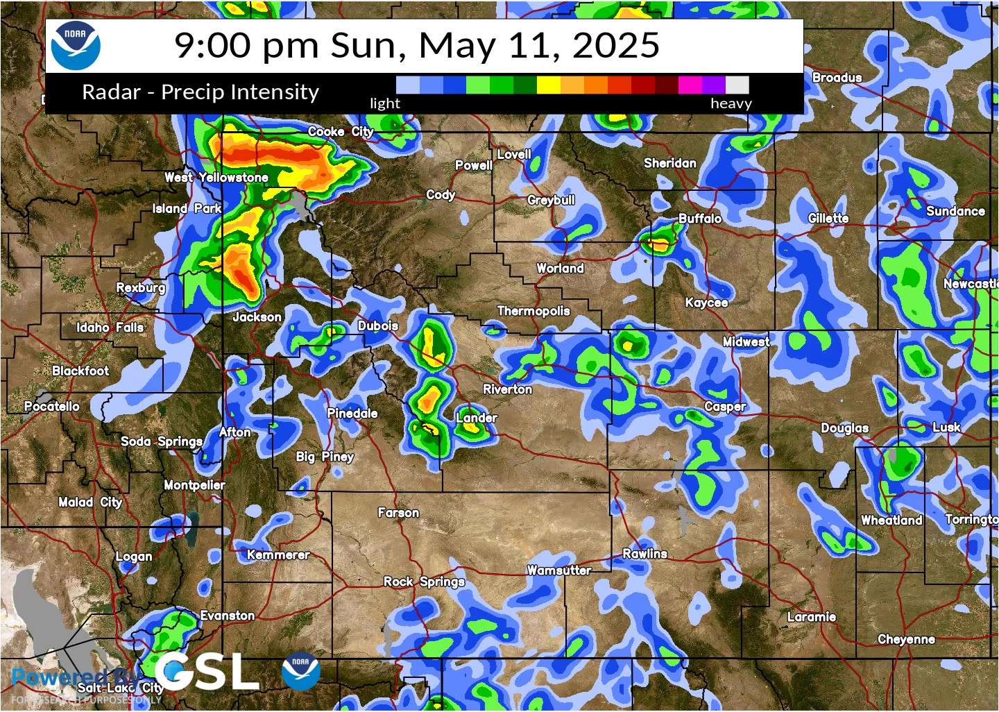 Showers and thunderstorms have begun to develop across western Wyoming ...