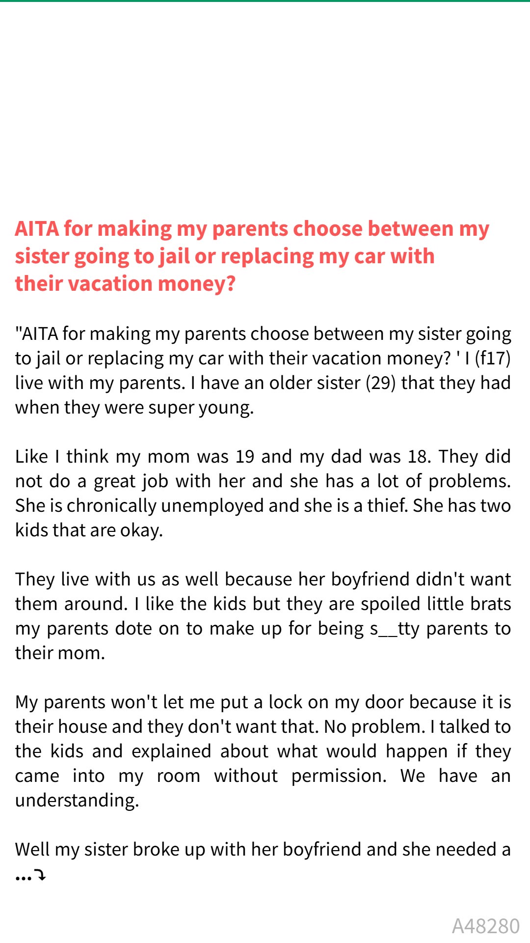 AITA 👦 🌜 for making my parents ⭐ choose 🌵 between my sister going to ...