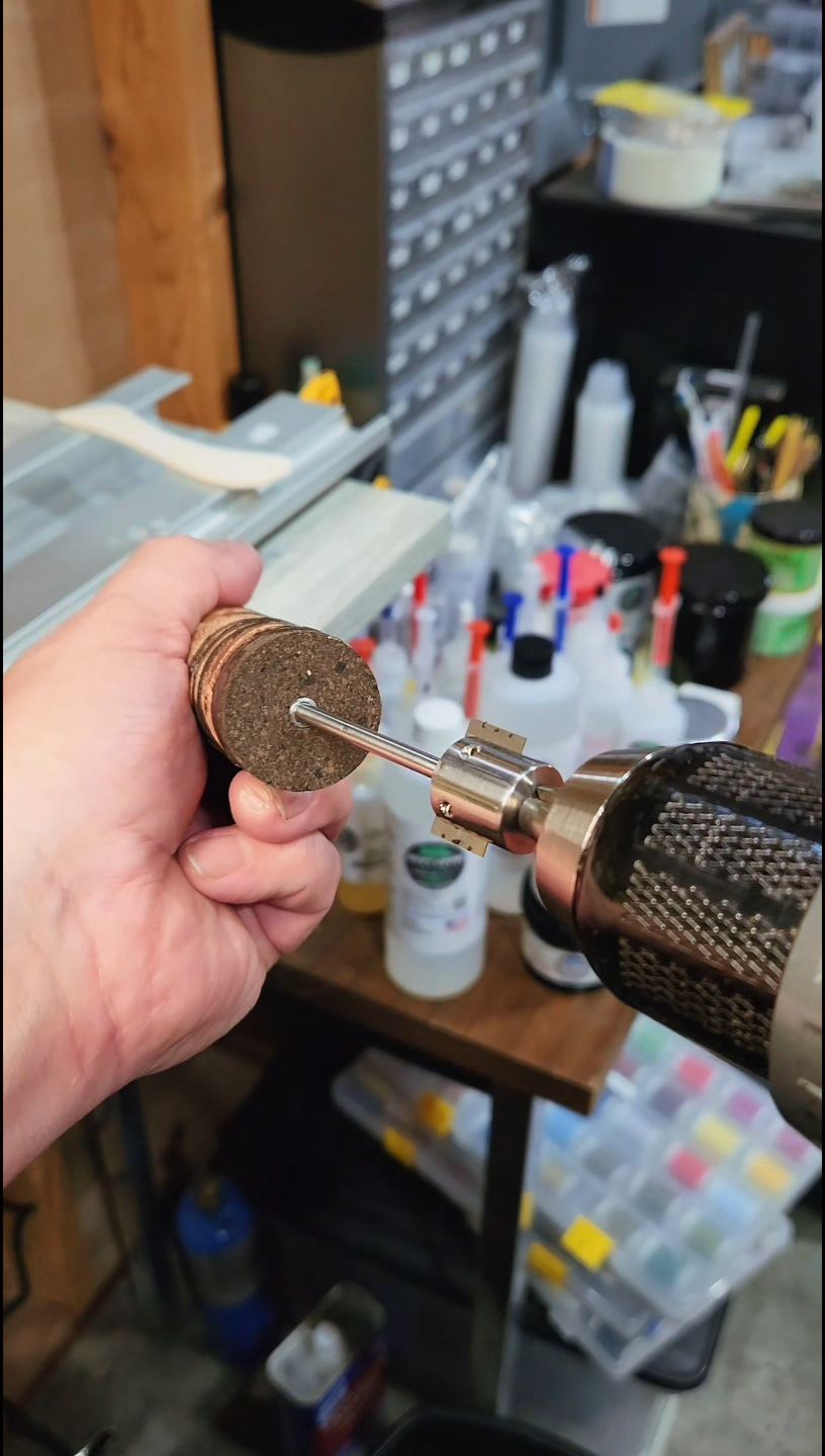 Not rushed. Not guessed. Inletting cork grips so everything fits the ...