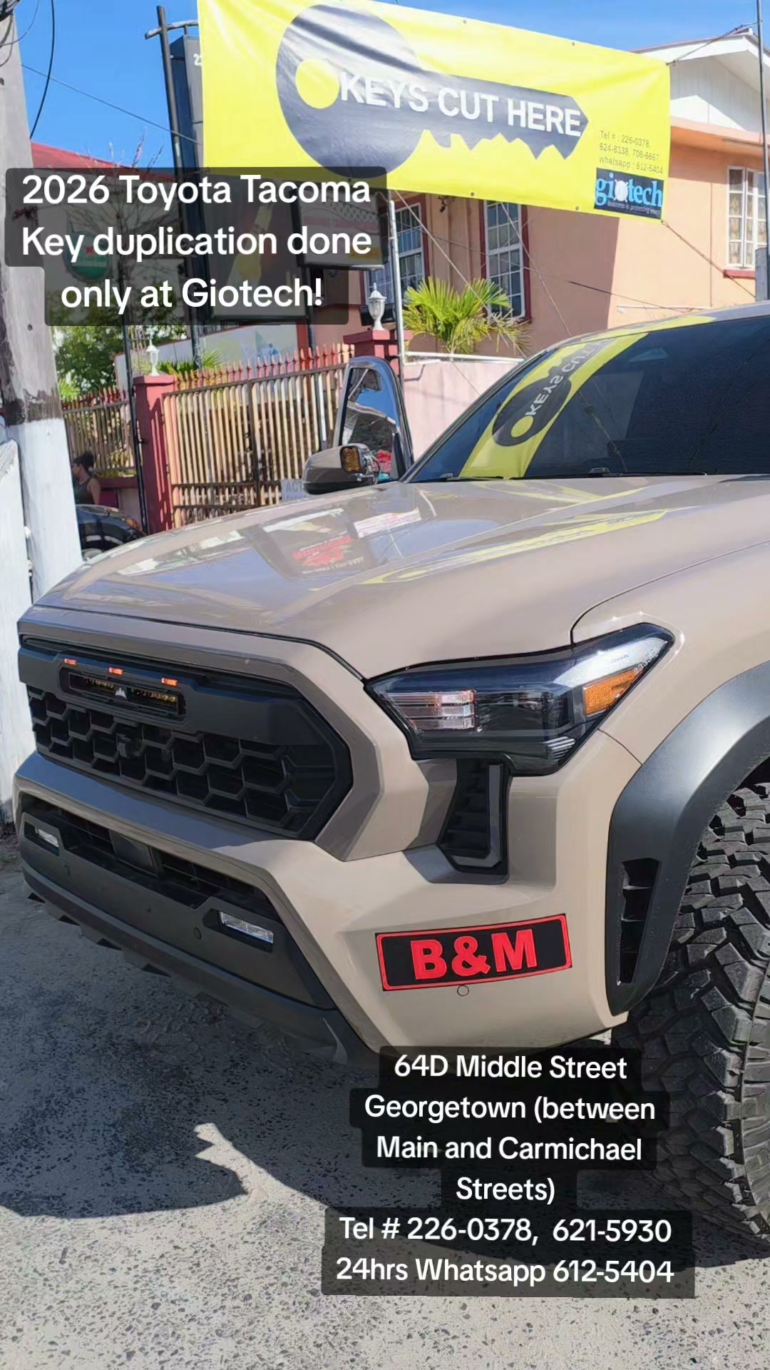 2026 Toyota Tacoma Key duplication done only at Giotech! #guyana