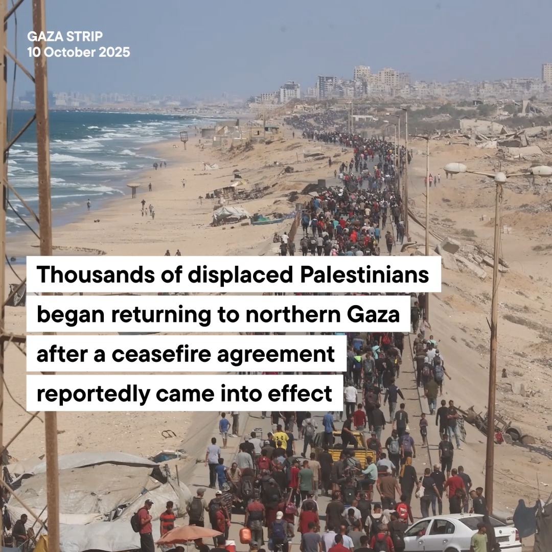 Thousands of displaced Palestinians began returning to northern Gaza ...