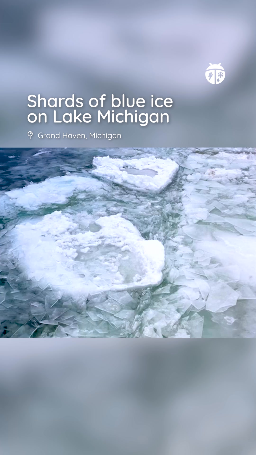 Strong south winds pushed thick sheets of ice into one another along ...