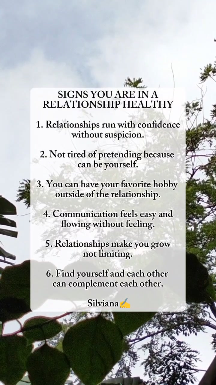 A healthy relationship makes you feel calm, not exhausted. There's ...