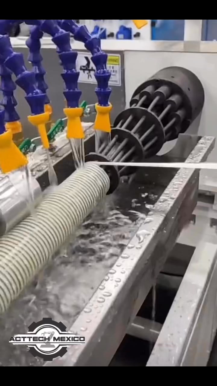 PVC spiral rib pipe #production #PVCPipe #SpiralRibPipe #PipeExtrusion ...
