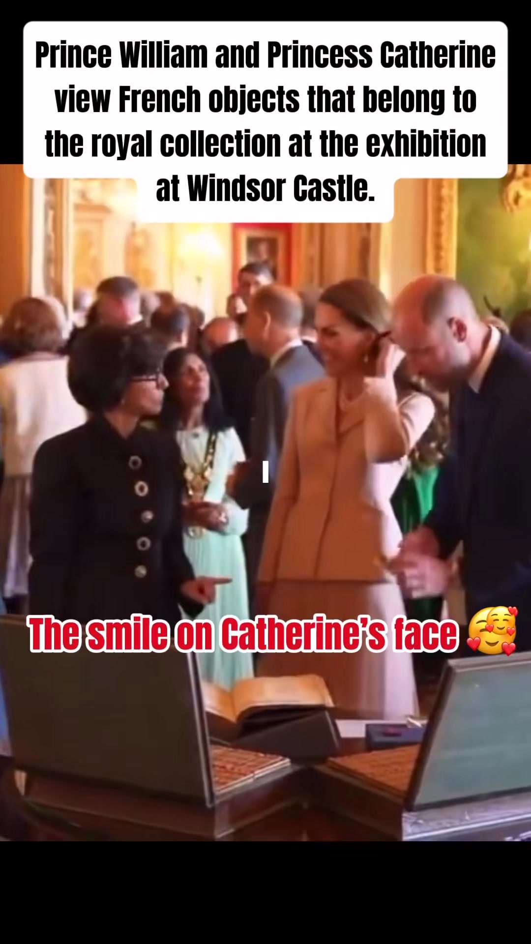Prince William and Princess Catherine view French objects that belong ...