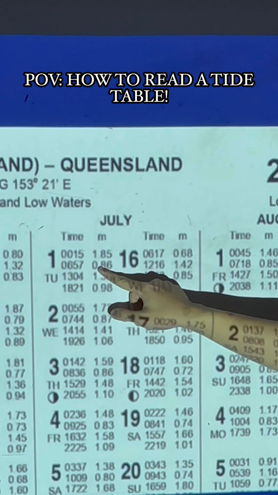 POV: HOW TO READ A TIDE TABLE! Tide tables are essential for safe ...