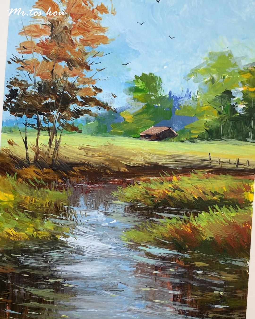 New acrylic landscape painting on paper 🎨 #acryliconpaper #painting # ...