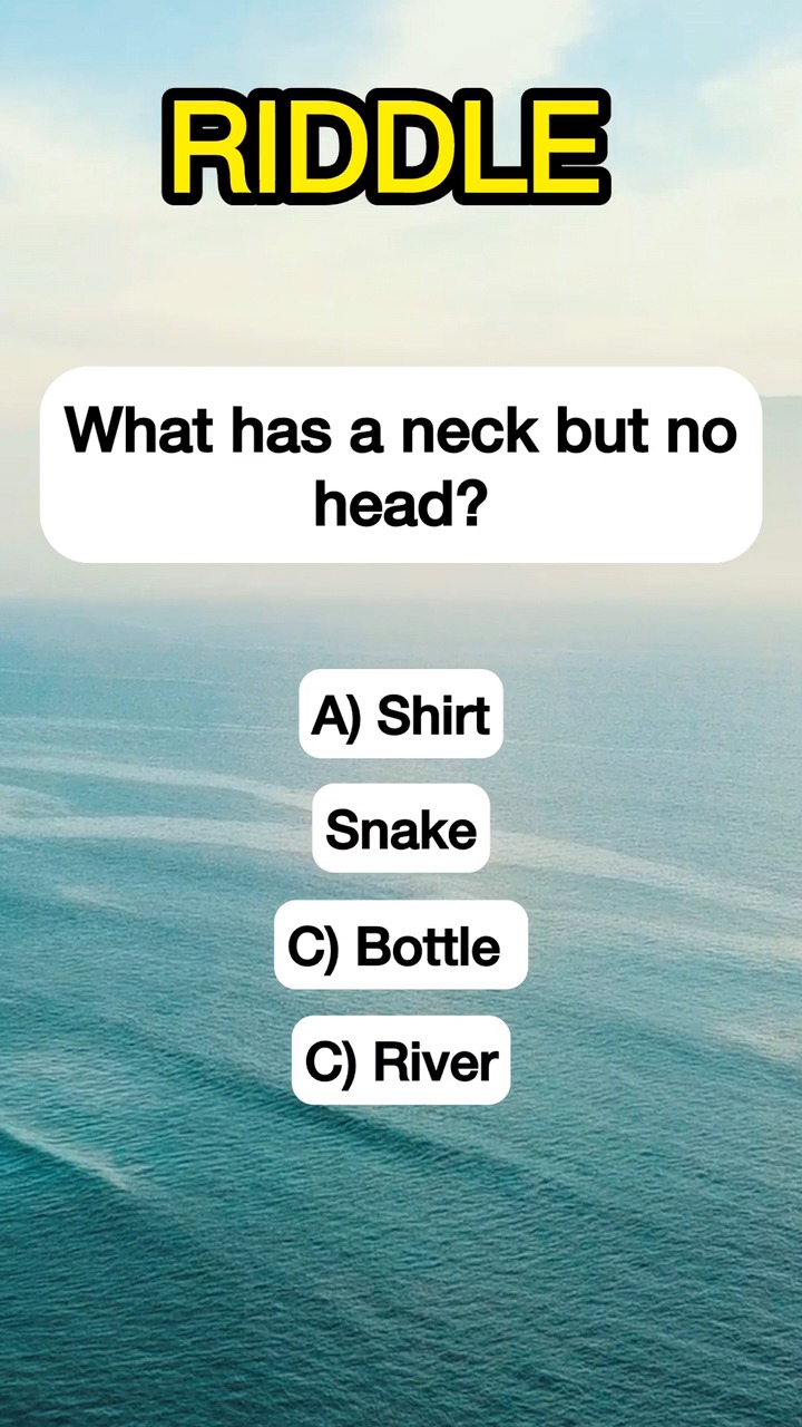 What has a neck but no head?🧐🤔 #quiz #riddles #QuizTime #fblifestyle # ...