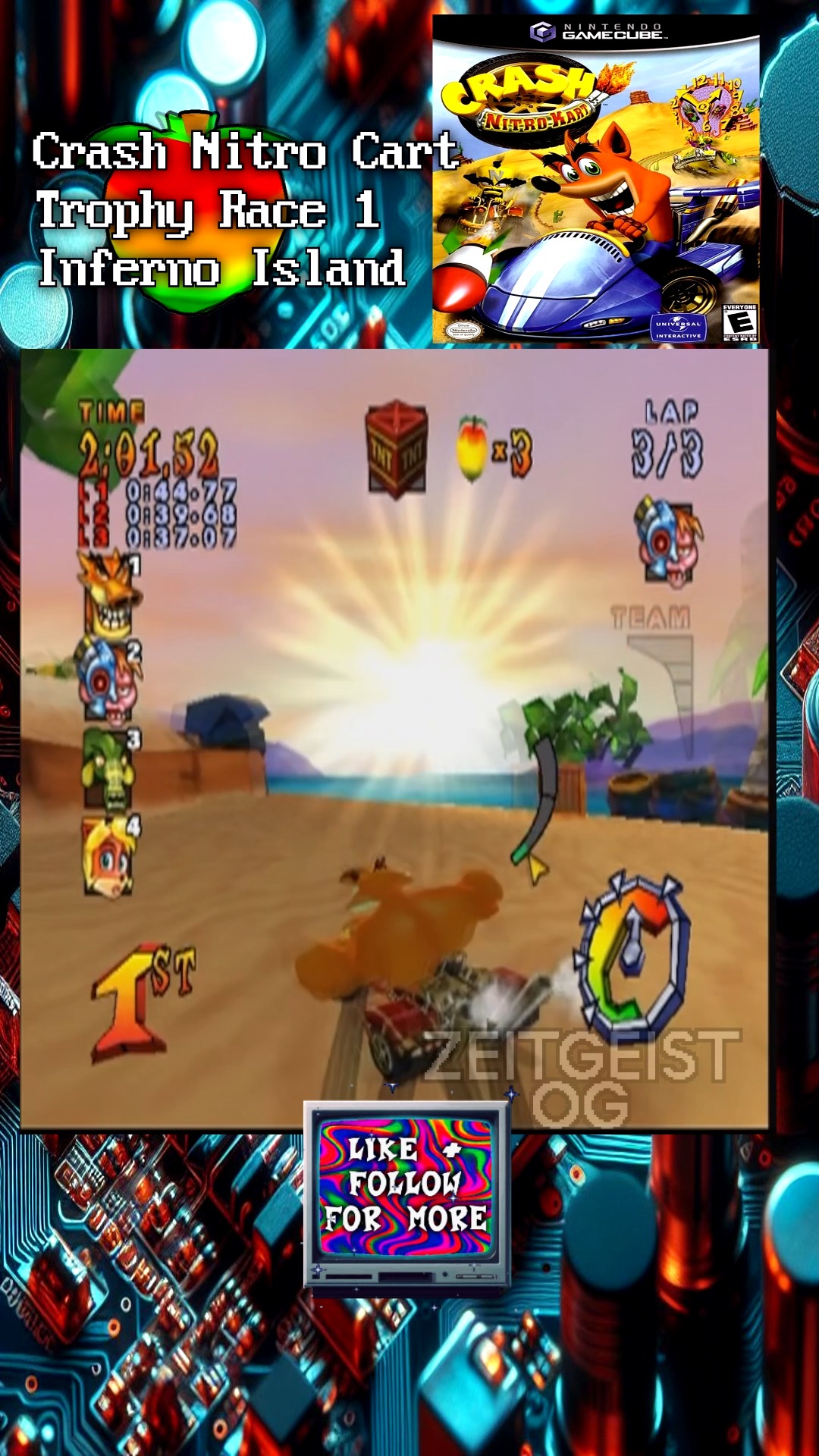 Crash Nitro Cart Trophy Race 1: Inferno Island Drifting along the beach ...