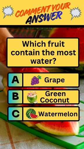 🚰🍉 Most Water container Fruit! 💯 #riddlechallenge #brainteaser #quiz # ...