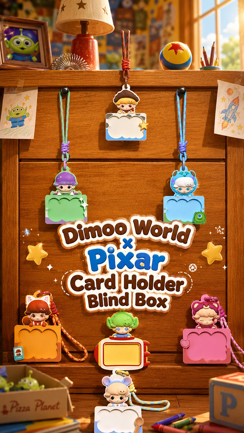🎁 Dimoo World x Pixar Card Holder Blind Box ✨ Cute, collectible