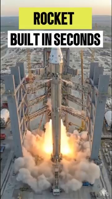This Rocket Tower Was Built in Seconds 😳🚀#aircraft #spacexlaunch # ...