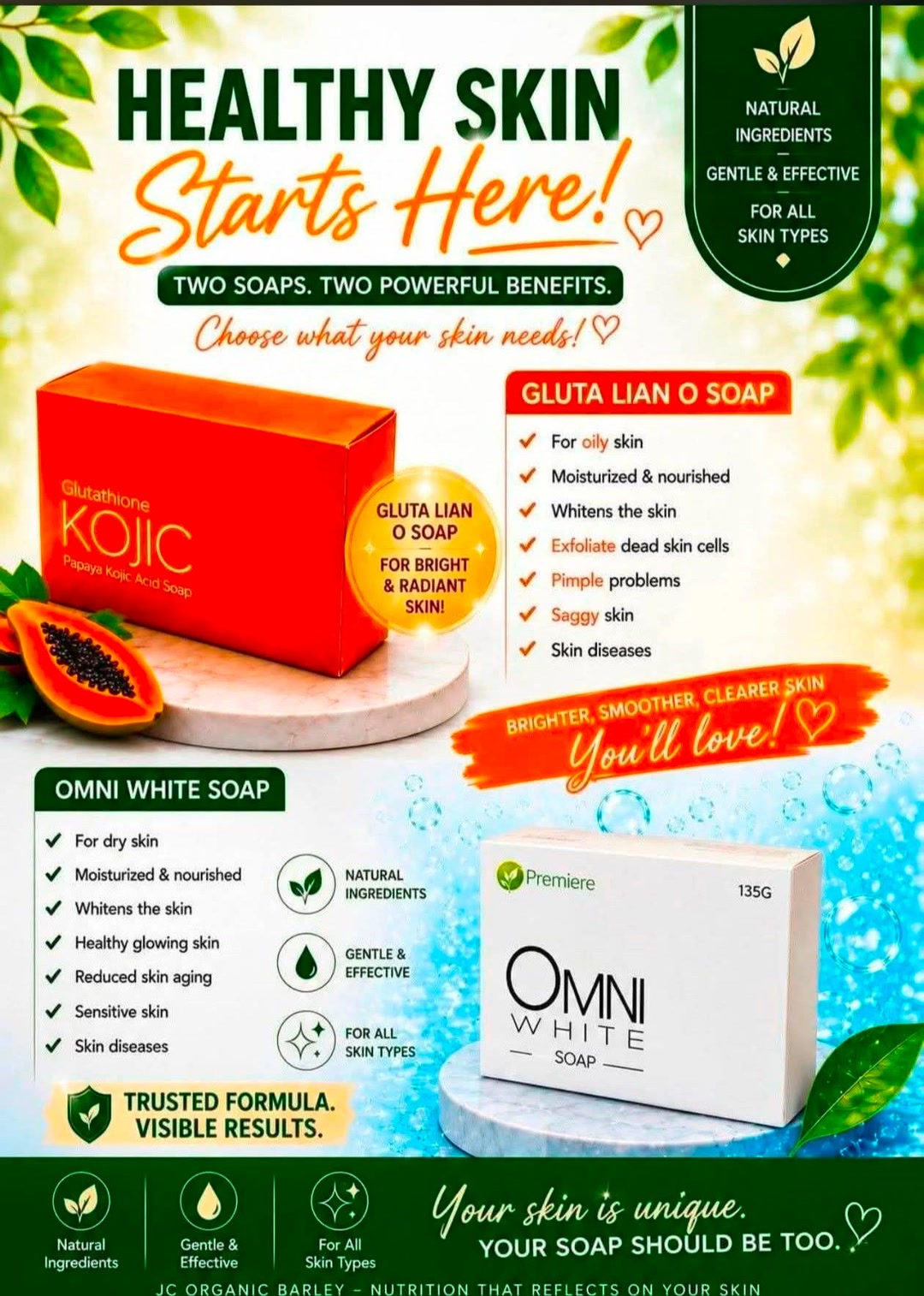 is glutathione soap effective ✨ Healthy Skin Starts Here! ✨, Why settle for one when you can choose the that fits your skin's needs? 🌿, 🧡 Gluta Lian O Soap ✔️ Best for oily skin ✔️ Helps brighten and exfoliate ✔️ Moisturizes BrandName: Jarrow Formulas Please Select: Box Only/ Push Set:Push Set w/ Vit C What are the benefits