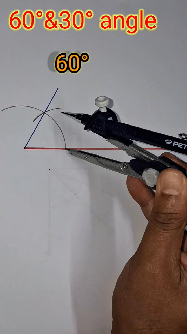 How to construct a 60°&30°-degree angle using a compass. #angel # ...